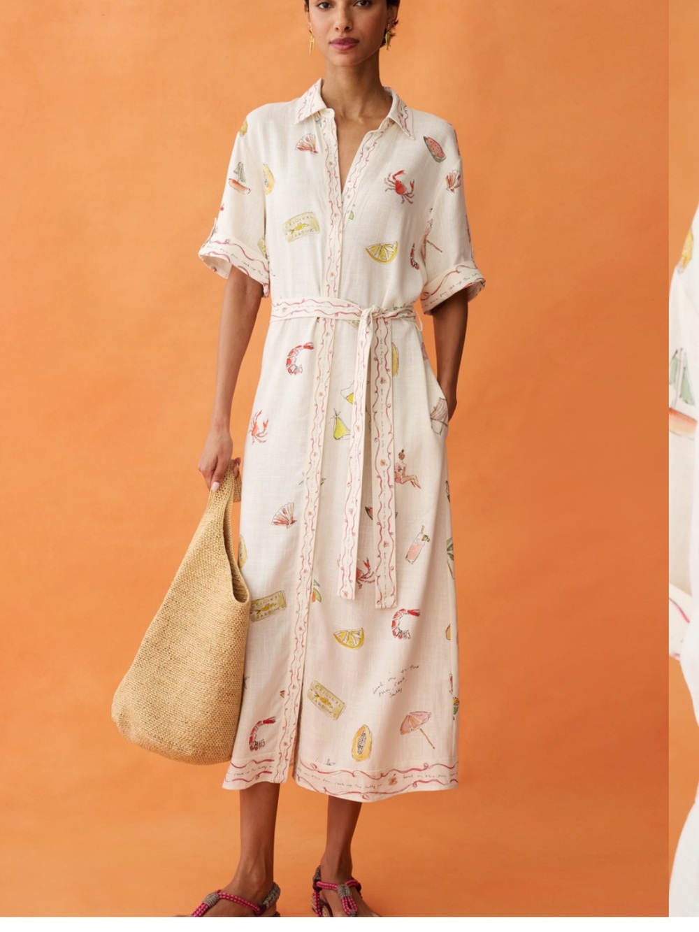NWT Few Moda / Anaya Arlo Viscose Shirtdress in tropical print.
